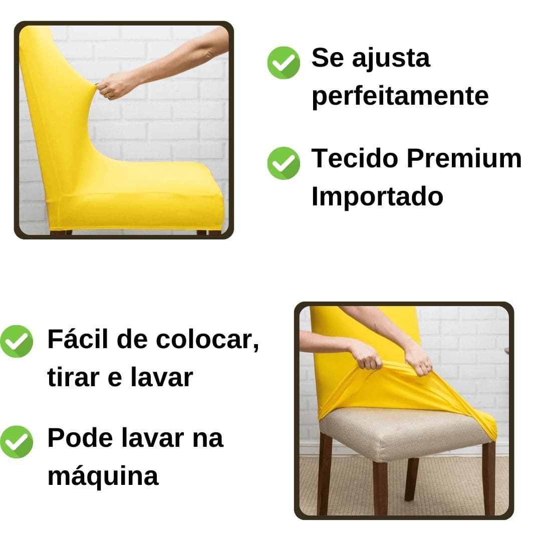 Kit Capa de Cadeira Amarela - Homenko