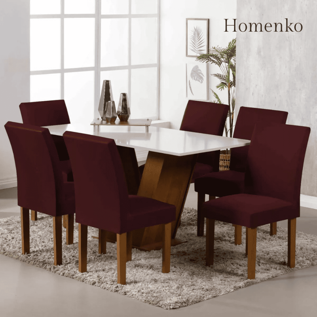 Kit Capa de Cadeira Vinho - Homenko