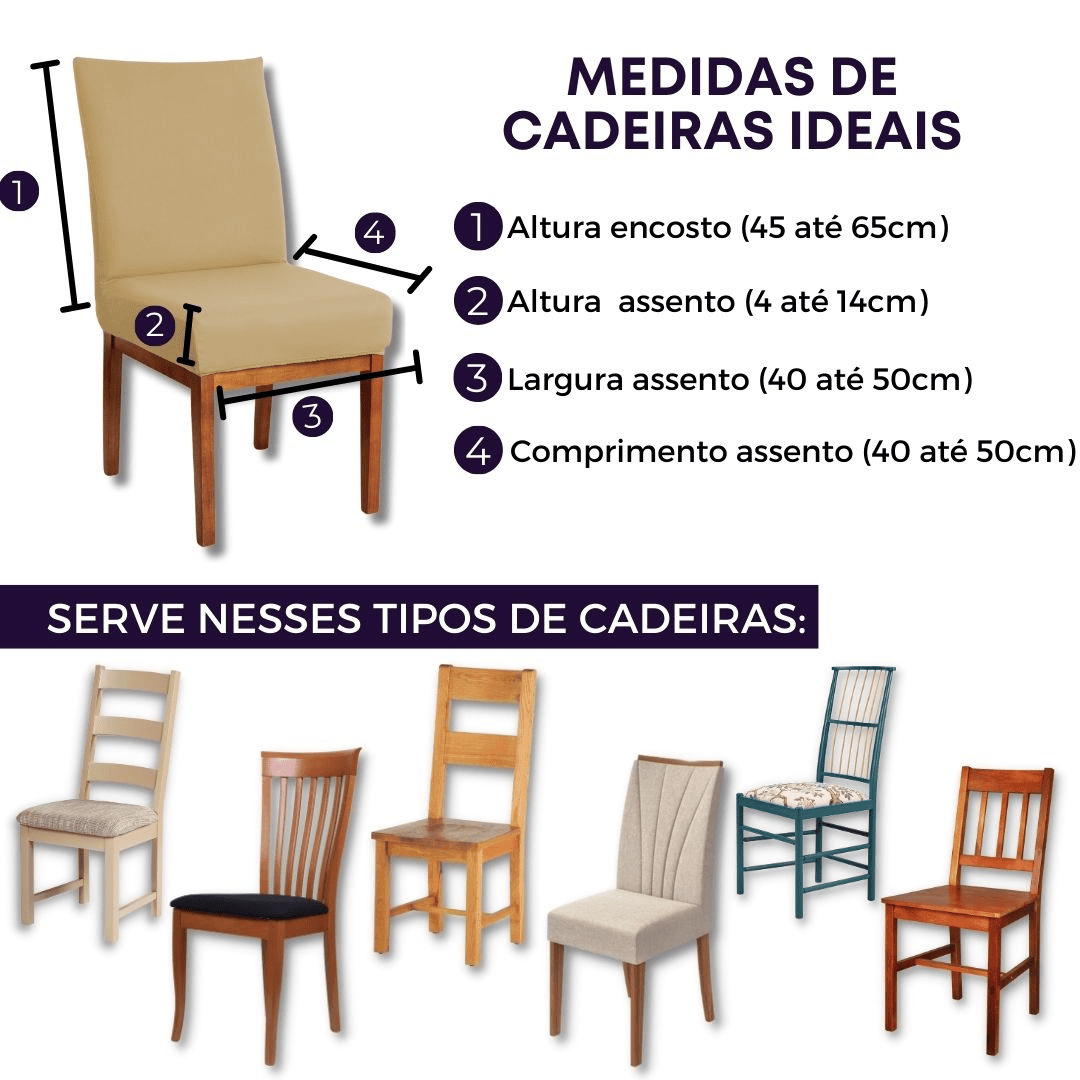 Kit Capa de Cadeira Avelã - Homenko