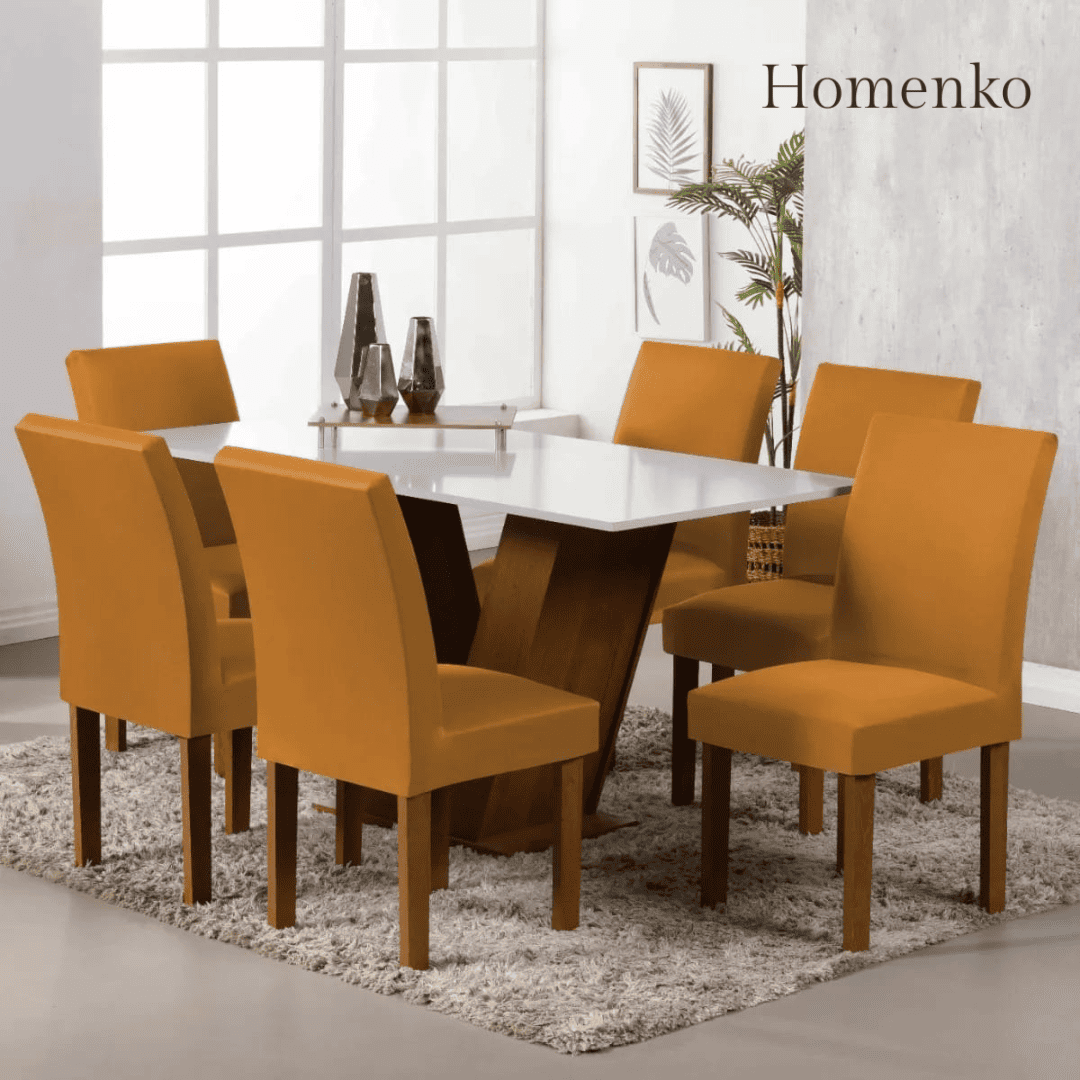 Kit Capa de Cadeira Mostarda - Homenko