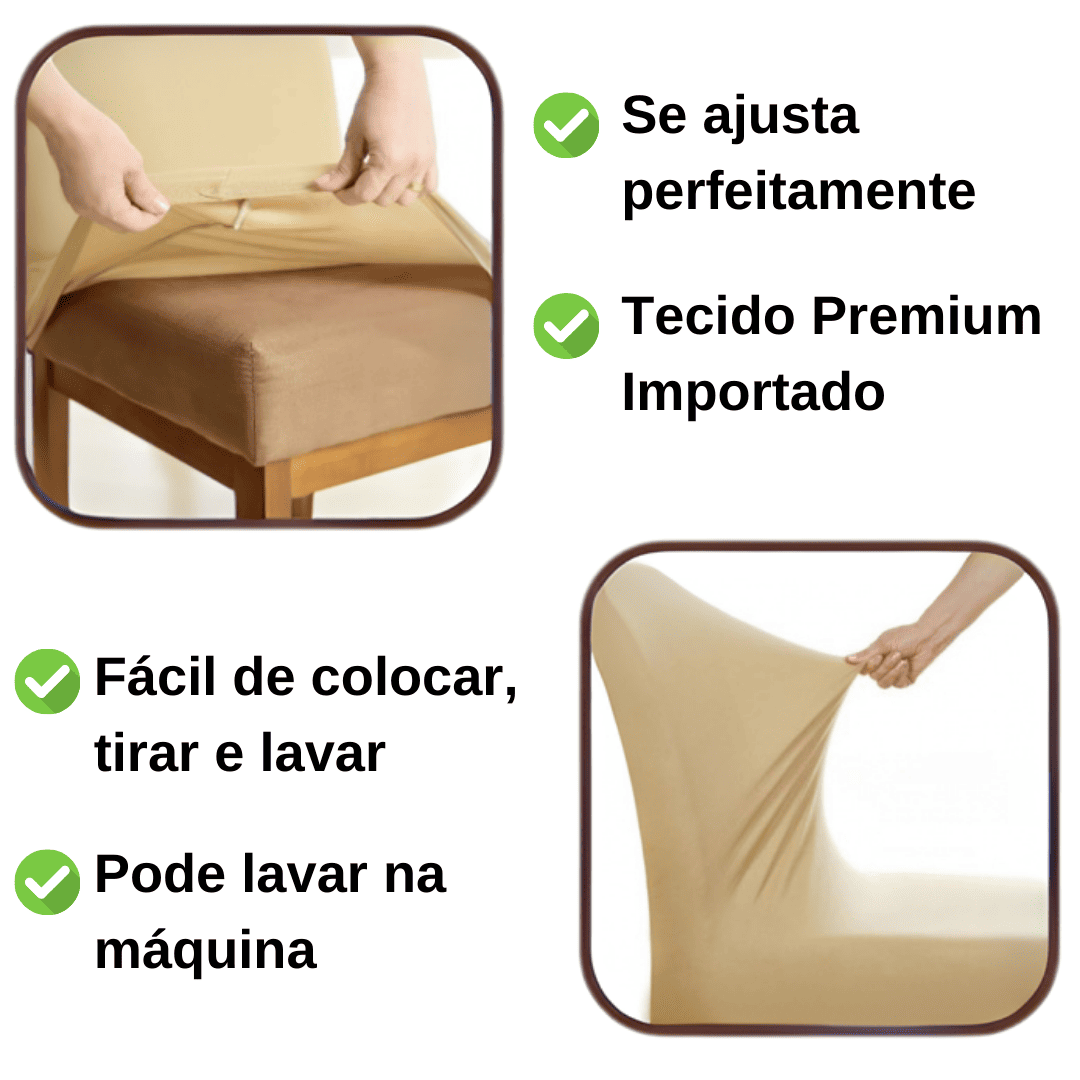 Kit Capa de Cadeira Avelã - Homenko