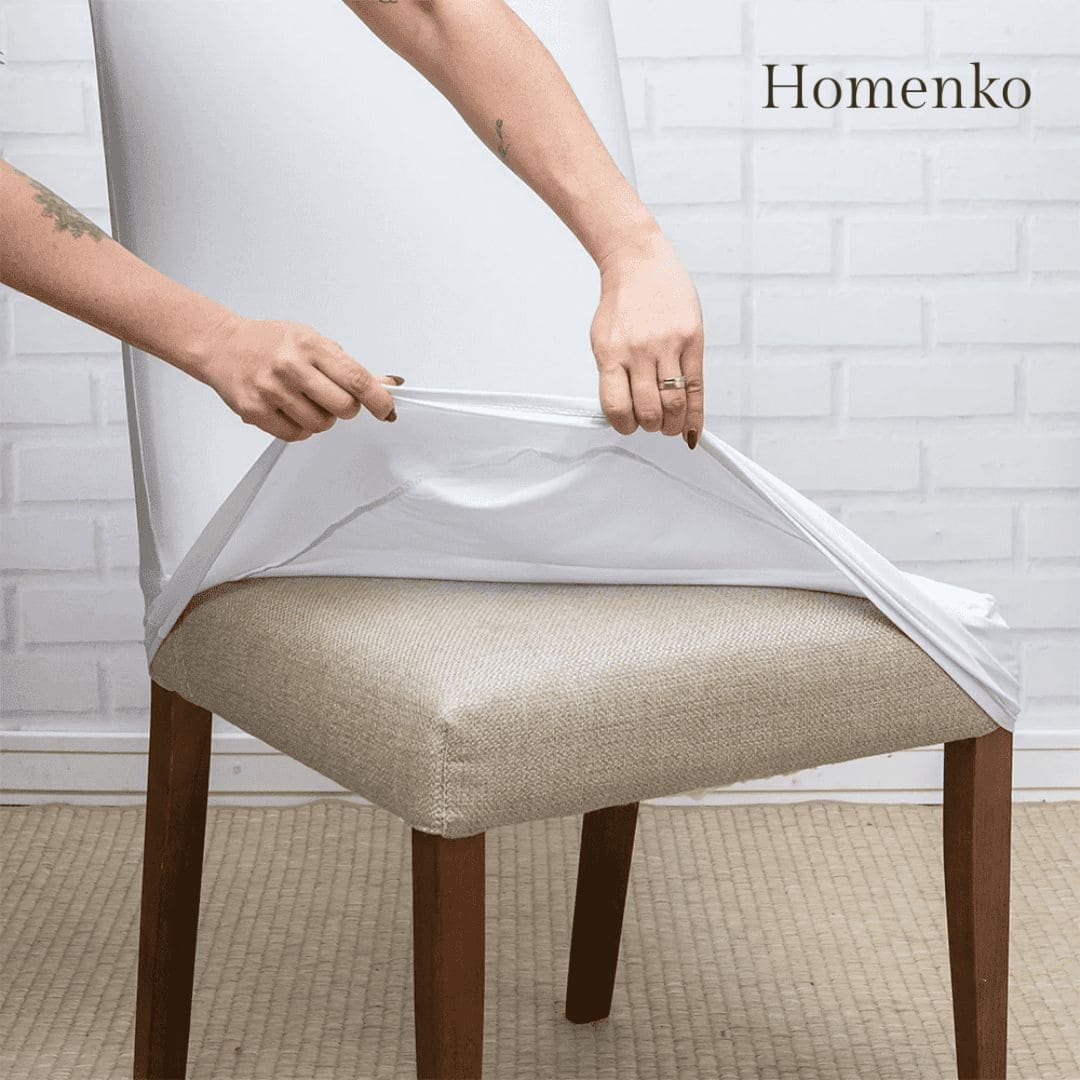 Kit Capa de Cadeira Branca - Homenko