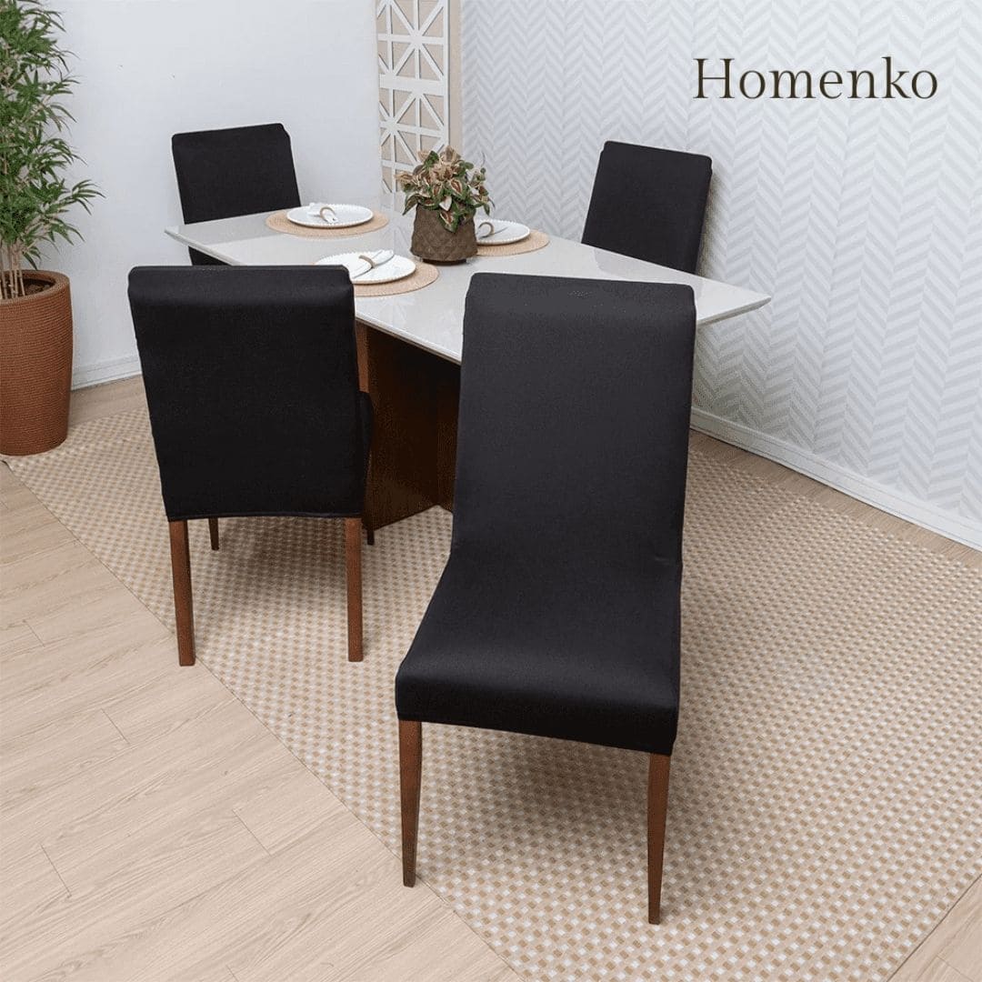 Kit Capa de Cadeira Preta - Homenko