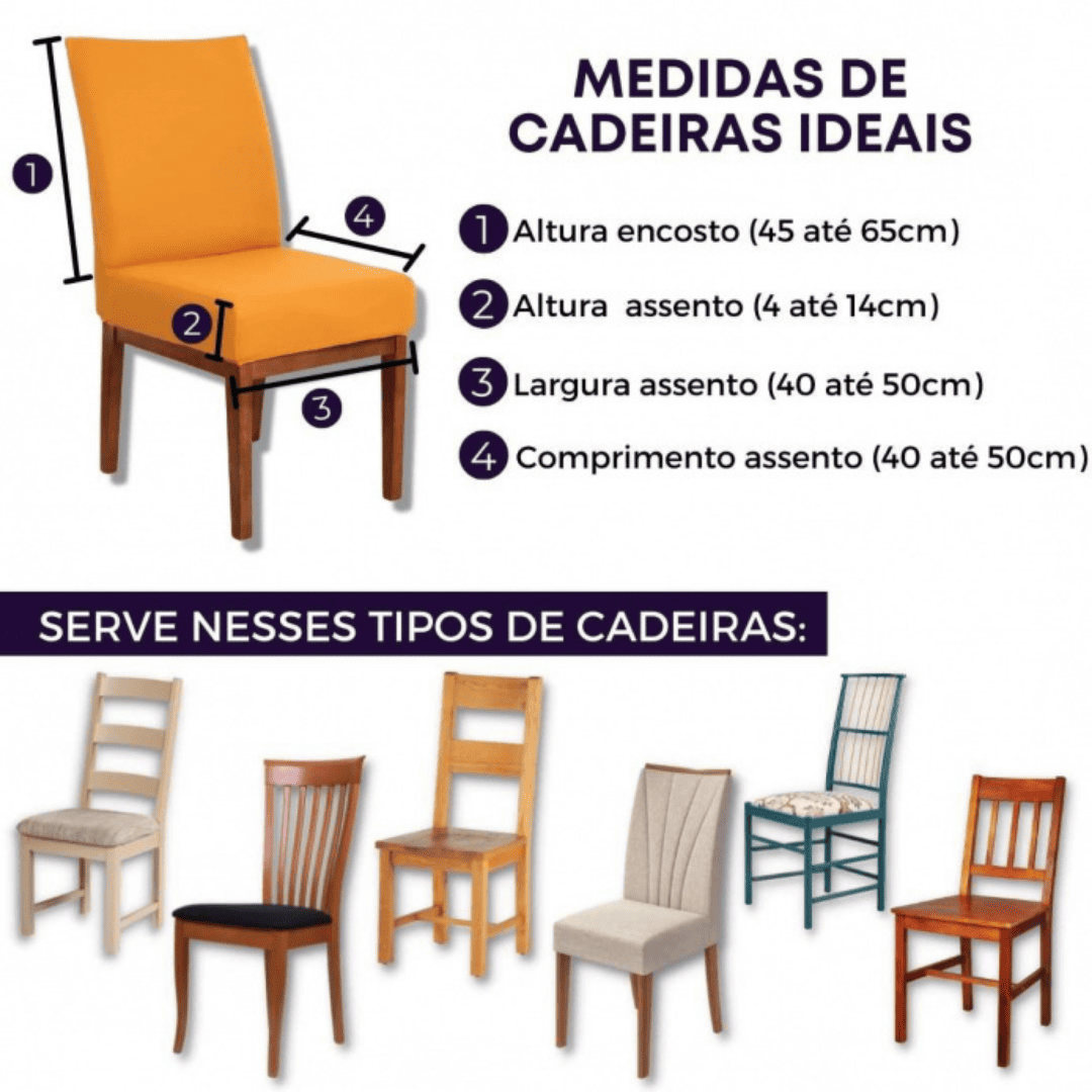 Kit Capa de Cadeira Mostarda - Homenko