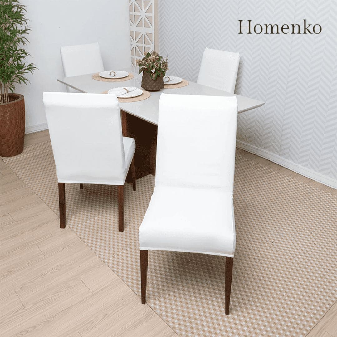 Kit Capa de Cadeira Branca - Homenko