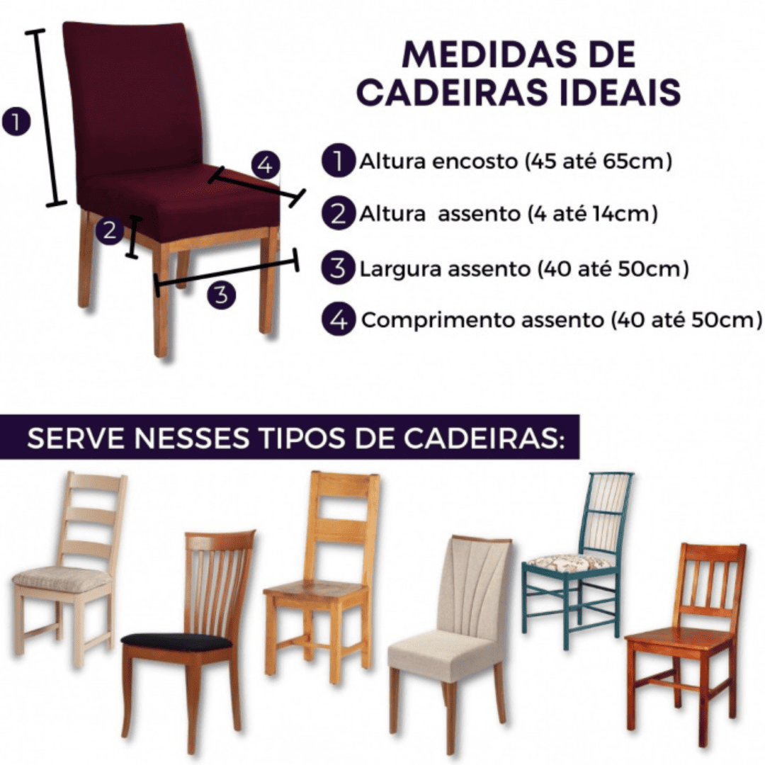 Kit Capa de Cadeira Vinho - Homenko