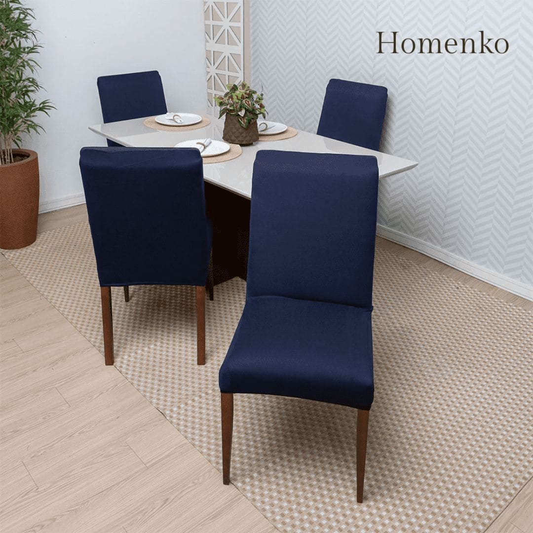 Kit Capa de Cadeira Azul Marinho - Homenko