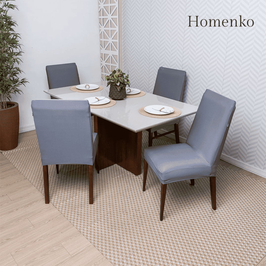 Kit Capa de Cadeira Cinza - Homenko