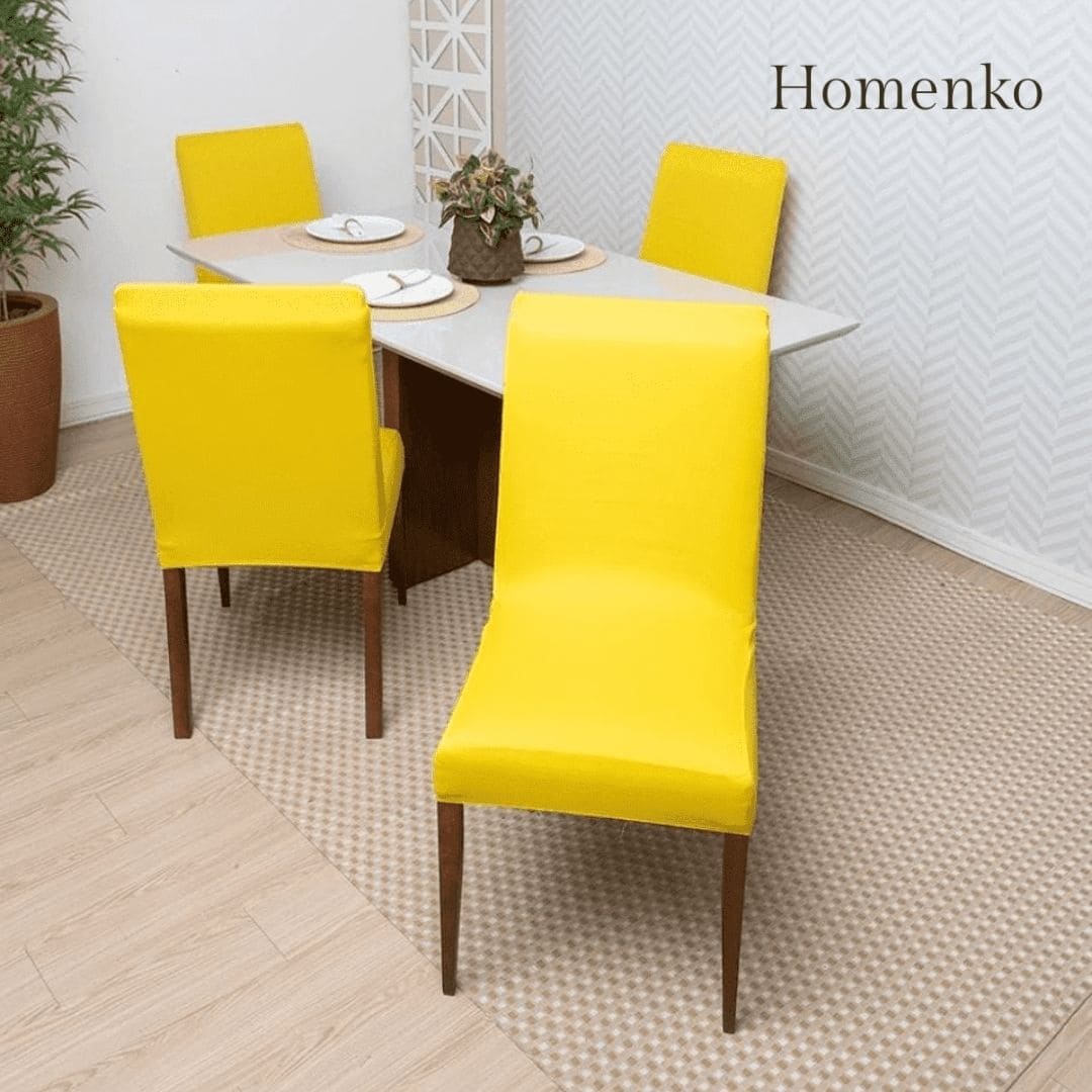 Kit Capa de Cadeira Amarela - Homenko
