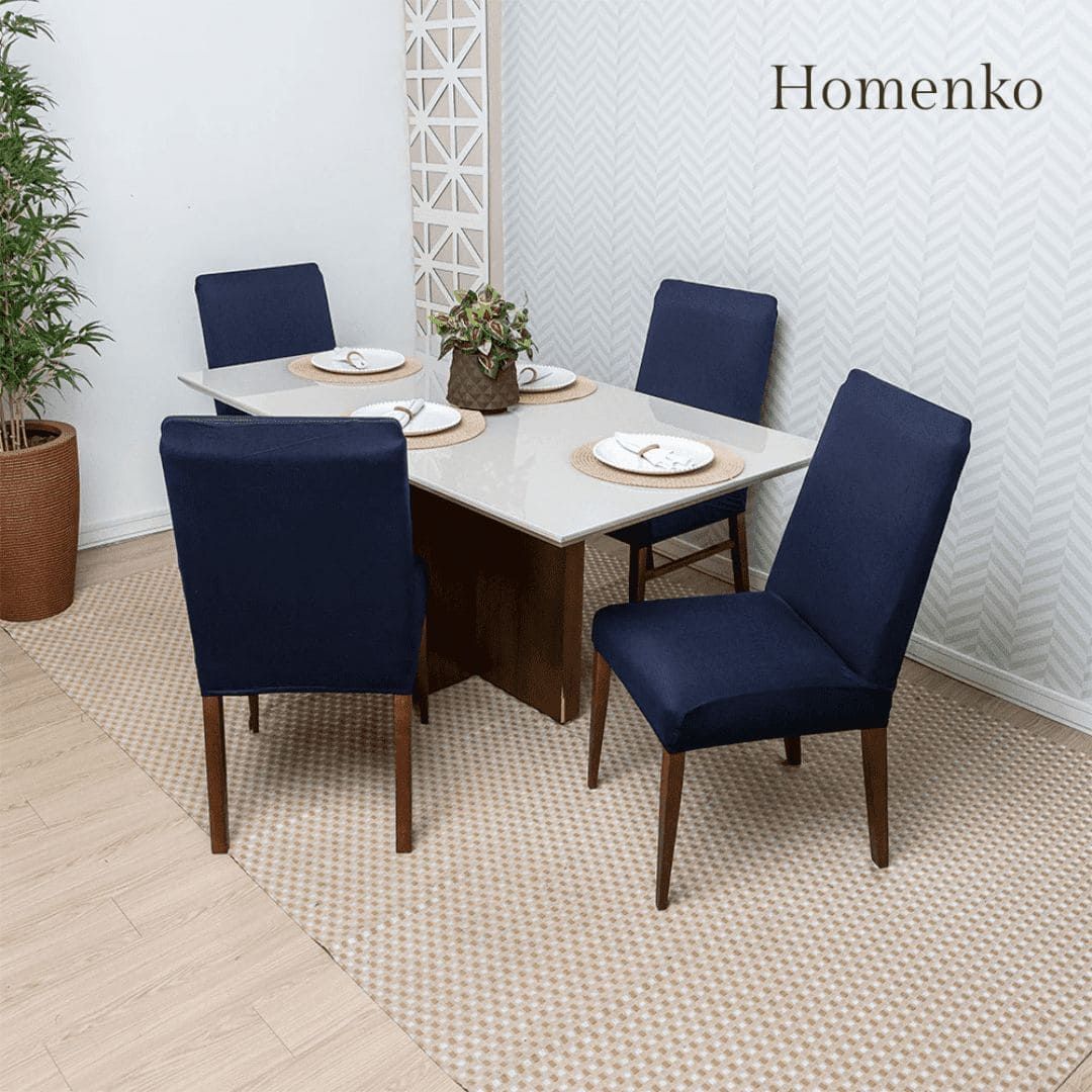 Kit Capa de Cadeira Azul Marinho - Homenko