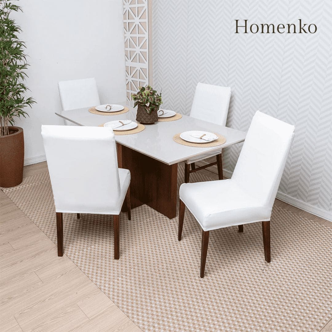 Kit Capa de Cadeira Branca - Homenko