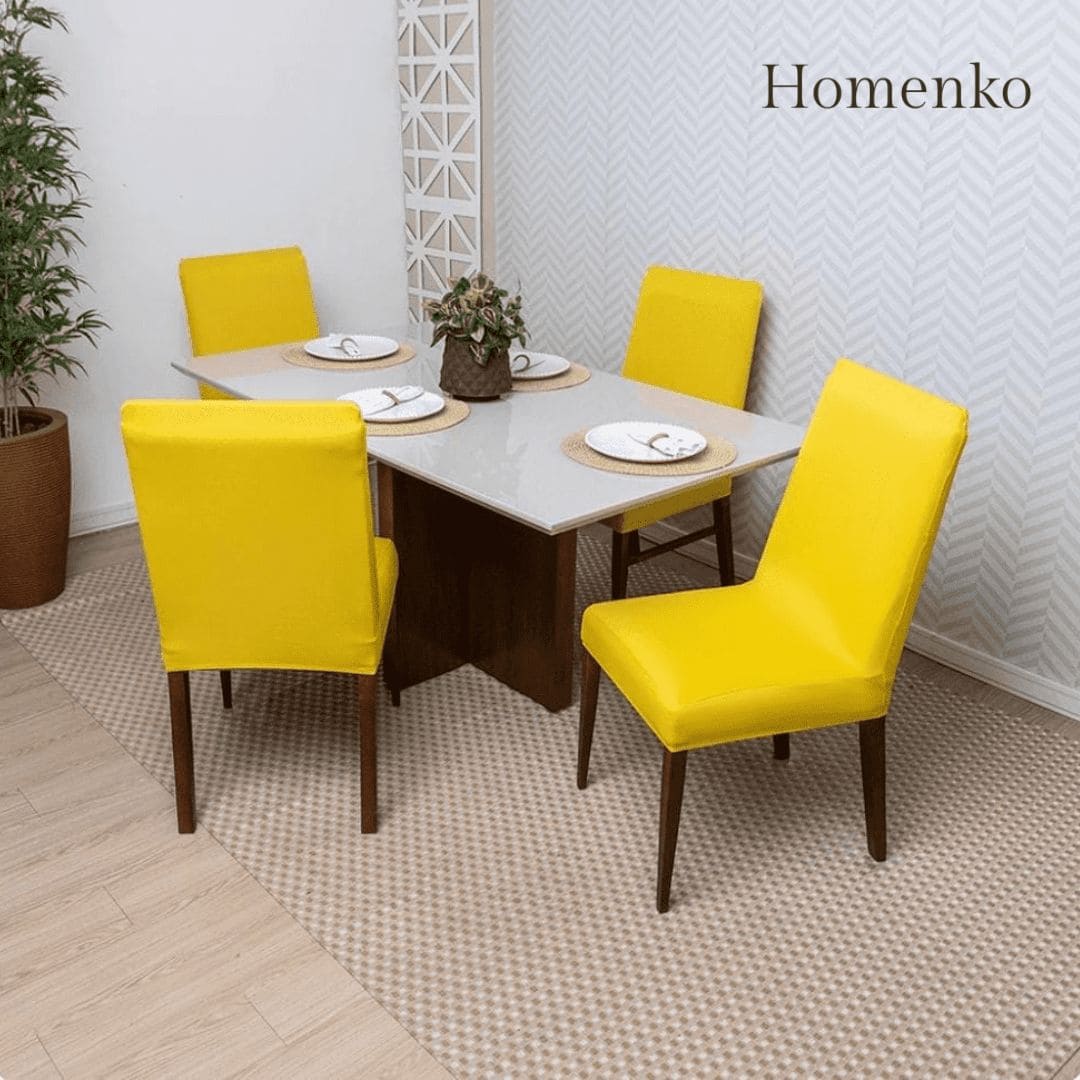 Kit Capa de Cadeira Amarela - Homenko