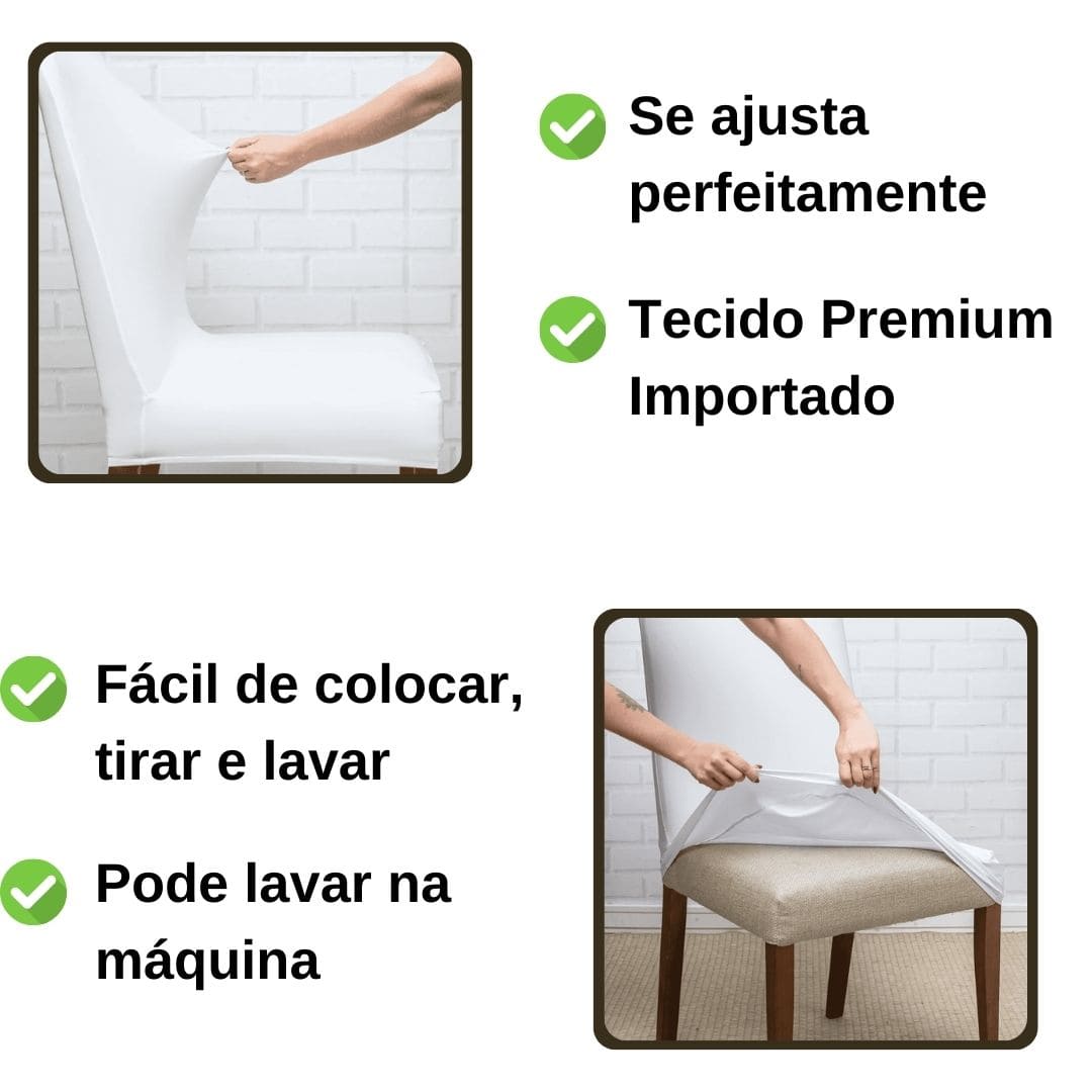 Kit Capa de Cadeira Branca - Homenko