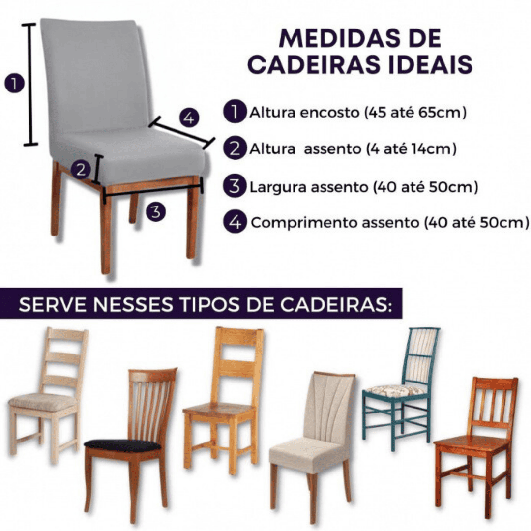 Kit Capa de Cadeira Cinza - Homenko