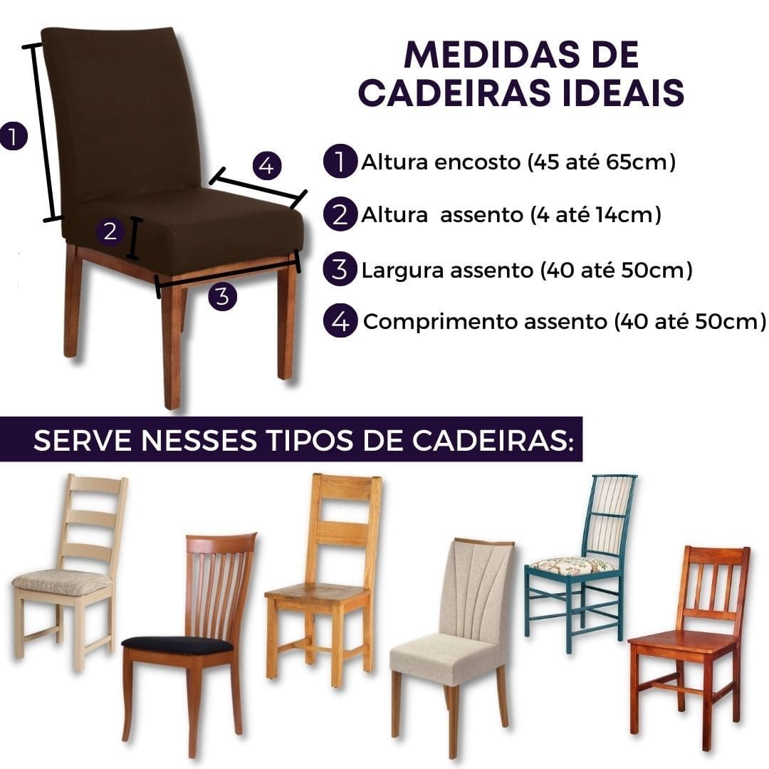 Kit Capa de Cadeira Marrom - Homenko