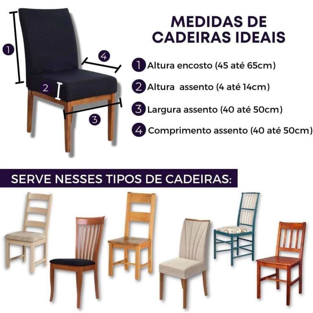 Kit Capa de Cadeira Preta - Homenko