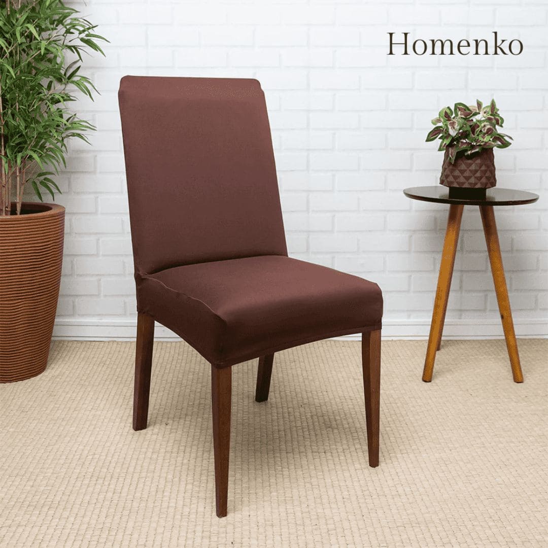 Kit Capa de Cadeira Marrom - Homenko