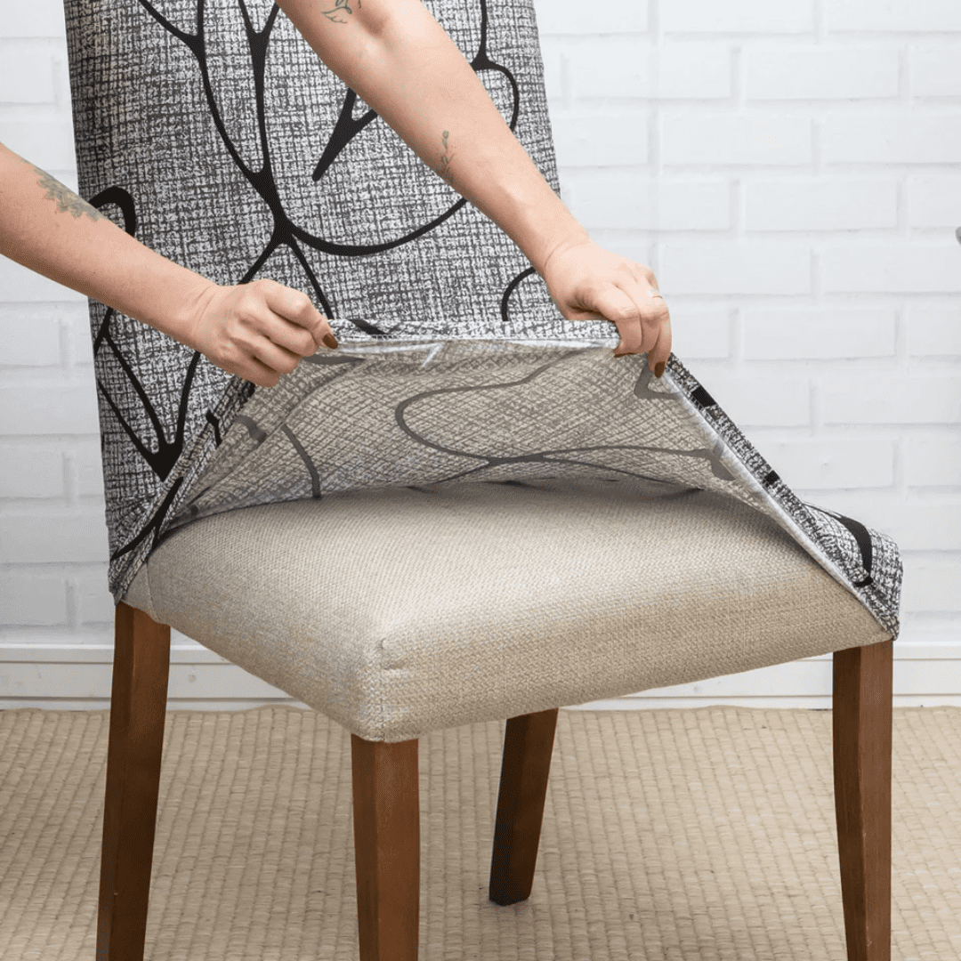 Kit Capa de Cadeira Estampada Flor de Tulipas - Homenko