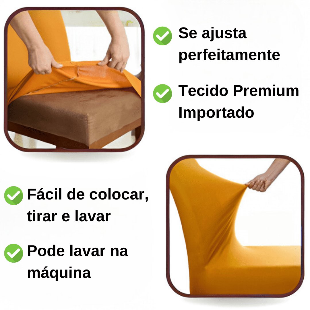 Kit Capa de Cadeira Mostarda - Homenko