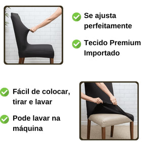 Kit Capa de Cadeira Preta - Homenko