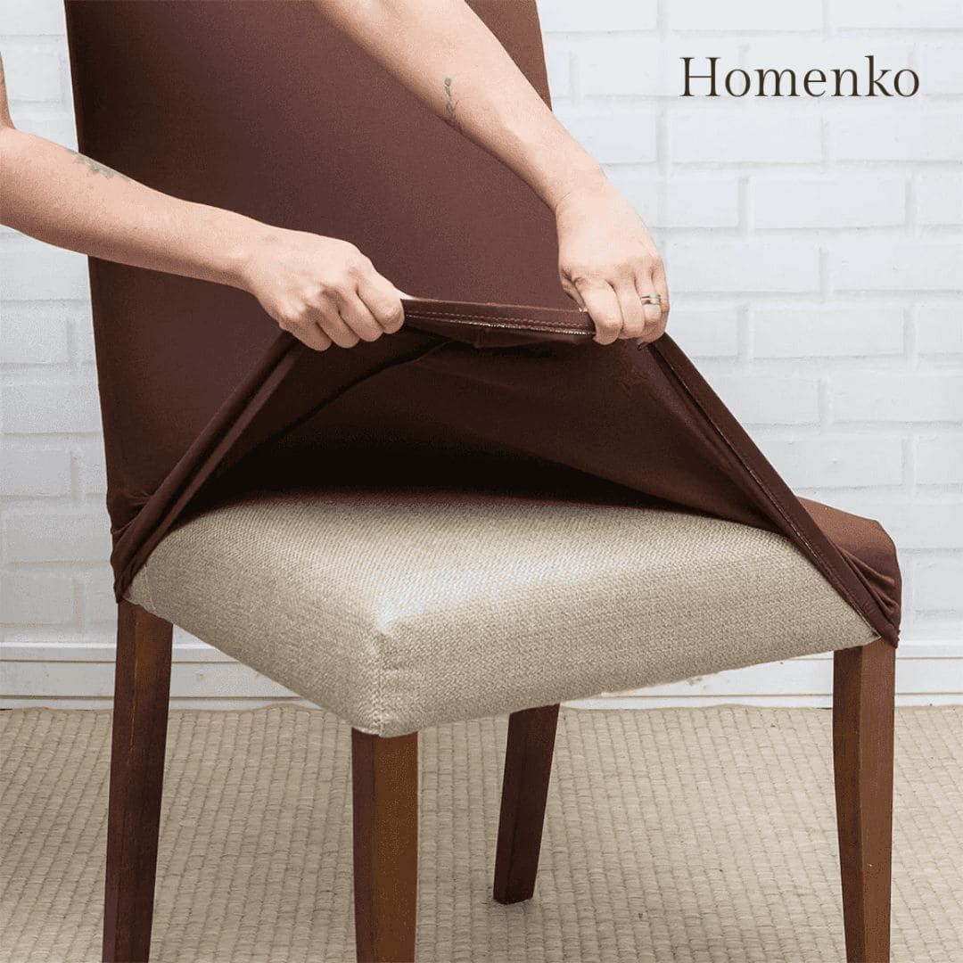Kit Capa de Cadeira Marrom - Homenko