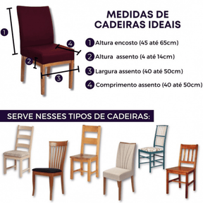 Kit Capa de Cadeira Vinho - Homenko