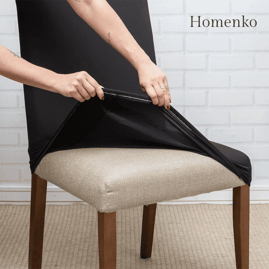 Kit Capa de Cadeira Preta - Homenko