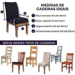 Kit Capa de Cadeira Preta - Homenko
